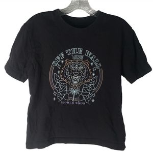 Vans Off The Wall World Tour Short Sleeve Black Neon Graphic Tee Size Medium